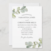 Invitation Code QR Mariage Botanique Eucalyptus Rustique (Devant)