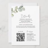 Invitation Code QR Mariage Botanique Eucalyptus Rustique (Dos)