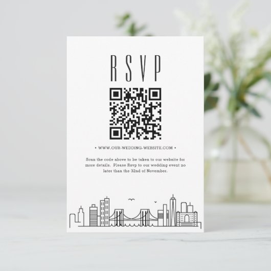 Invitation Code QR Mariage Brooklyn RSVP (Debout devant)