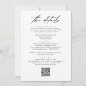 Invitation Code QR mariage calligraphie noire tout-en-un (Dos)