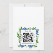 Invitation Code QR Mariage Catholique Hortensias Bleus Or (Dos)
