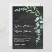Invitation Code QR Mariage Charbon de Branche d'Eucalyptus No (Devant)