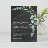 Invitation Code QR Mariage Charbon de Branche d'Eucalyptus No (Debout devant)