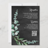 Invitation Code QR Mariage Charbon de Branche d'Eucalyptus No (Dos)