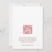 Invitation Code QR | Mariage Chinois Américain Rose Floral (Dos)