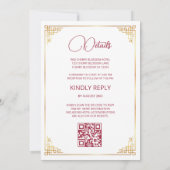 Invitation Code Qr | Mariage chinois Watercolor Peony (Dos)