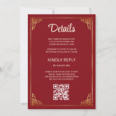 Invitation Code Qr | Mariage chinois Watercolor Peony (Dos)