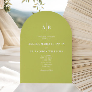 Invitation Code QR Mariage Citron Vert Courbé