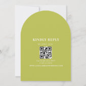 Invitation Code QR Mariage Citron Vert Courbé (Dos)