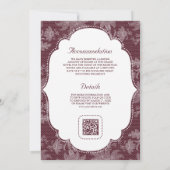 Invitation Code QR Mariage Coquette en Dentelle Blanche de Bo (Dos)