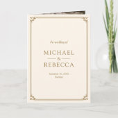 Invitation Code QR Mariage Crème Doré Photo Minimaliste (Devant)