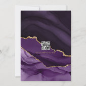 Invitation Code QR Mariage d'âge élégant violet et or (Dos)