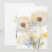 Invitation Code QR Mariage Dandelion (Devant / Derrière)