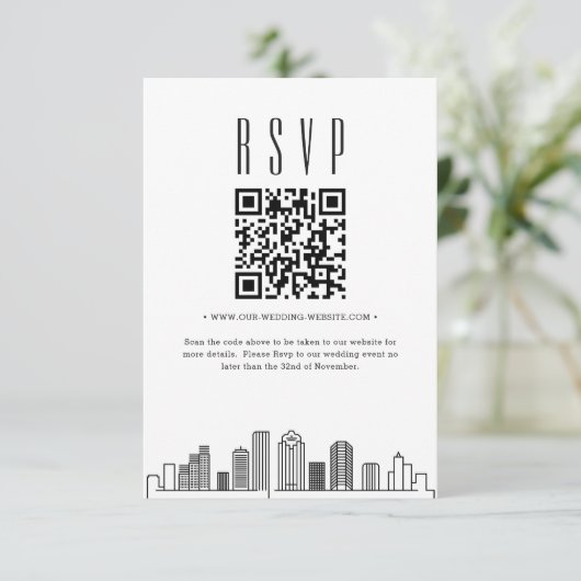 Invitation Code QR Mariage de Houston RSVP (Debout devant)