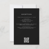 Invitation Code QR Mariage de monogramme de crête feuillue (Dos)