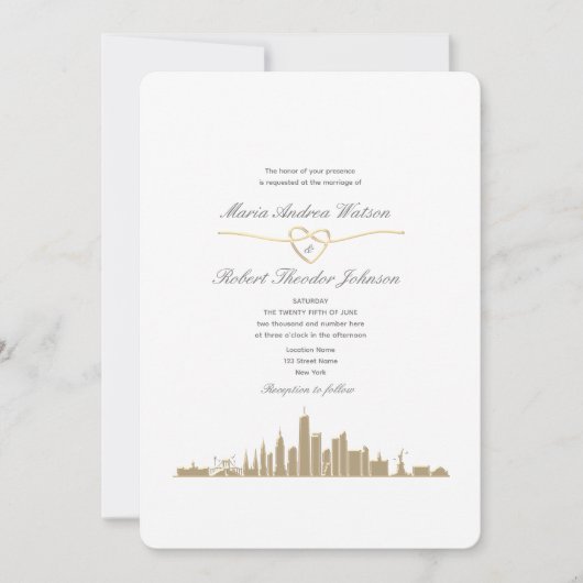 Invitation Code QR Mariage de New York (Devant)