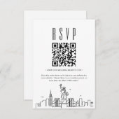 Invitation Code QR Mariage de New York RSVP (Devant / Derrière)