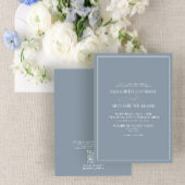 Invitation Code QR - Mariage de script classique en bleu Dust