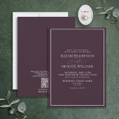 Invitation Code QR Mariage de script classique violet formel