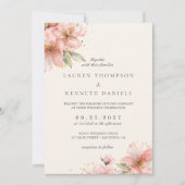 Invitation Code QR Mariage de script élégant rose pâle (Devant)