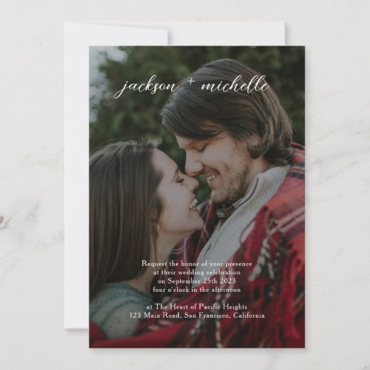 Invitation Code QR | Mariage de script photo budget moderne (Devant)