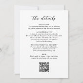 Invitation Code QR | Mariage de script photo budget moderne (Dos)