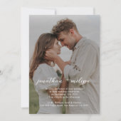 Invitation Code QR Mariage de script photo Deep Sage Green (Devant)