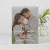 Invitation Code QR Mariage de script photo Deep Sage Green (Debout devant)