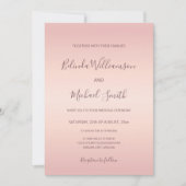 Invitation Code QR | Mariage de script simple et élégant, ros (Devant)