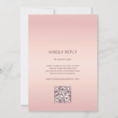 Invitation Code QR | Mariage de script simple et élégant, ros (Dos)