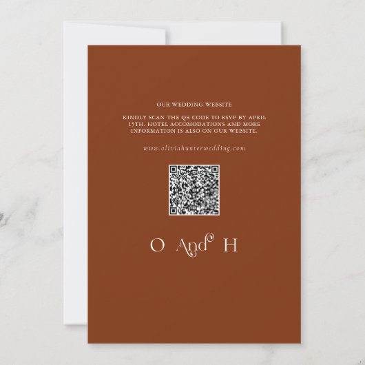 Invitation Code QR Mariage de typographie moderne Tout en un (Dos)
