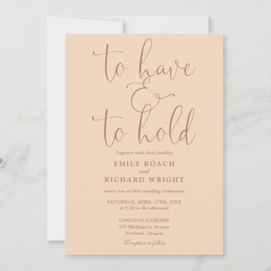 Invitation Code QR Mariage Douceur Rose Pâle À Avoir Et À Ten (Devant)