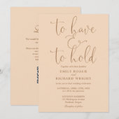 Invitation Code QR Mariage Douceur Rose Pâle À Avoir Et À Ten (Devant / Derrière)