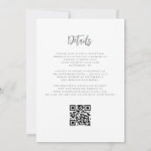 Invitation Code QR Mariage Écriture Blanche Pailletée Argenté (Dos)