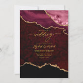 Invitation Code QR Mariage Elegant Bourgogne et Or (Devant)