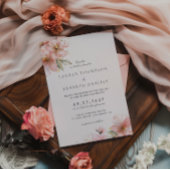 Invitation Code QR mariage élégant écriture manuscrite floral