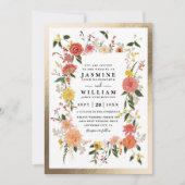 Invitation Code QR Mariage Élégant Moderne Fleurs Sauvages (Devant)