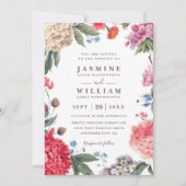 Invitation Code QR Mariage Élégant Rustique Jardin Fleurs Sau (Devant)