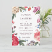 Invitation Code QR Mariage Élégant Rustique Jardin Fleurs Sau (Debout devant)