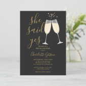 Invitation Code QR Mariage Elle a Dit Oui Noir et Or (Debout devant)