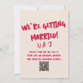 Invitation Code QR Mariage en gras rétro (Dos)
