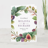 Invitation Code QR Mariage Figue Violette Rustique Tout en Un (Devant)