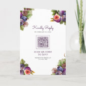 Invitation Code QR Mariage Figue Violette Rustique Tout en Un (Dos)