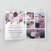 Invitation Code QR Mariage Fleur Florale Violet Rustique Tout (Intérieur)