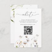 Invitation Code QR Mariage Fleur sauvage élégant (Devant / Derrière)