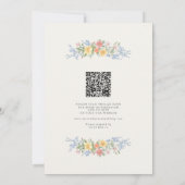 Invitation Code QR Mariage Floral Printanier Orné Pastel Doux (Dos)