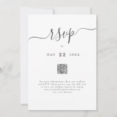 Invitation Code QR Mariage Floral Rose Orange Vibrant Moderne (Dos)