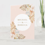 Invitation Code QR Mariage Floral Terreux Poussiéreux Palme B (Devant)