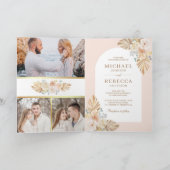 Invitation Code QR Mariage Floral Terreux Poussiéreux Palme B (Intérieur)