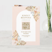 Invitation Code QR Mariage Floral Terreux Poussiéreux Palme B (Dos)